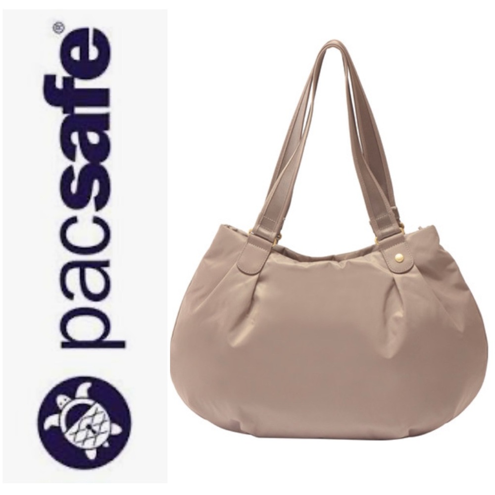 Pacsafe Women's Beige Hobo Shoulder Bag